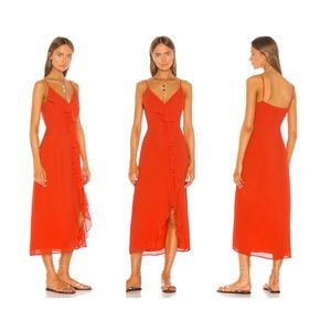 Grace Midi Dress in Blood Orange